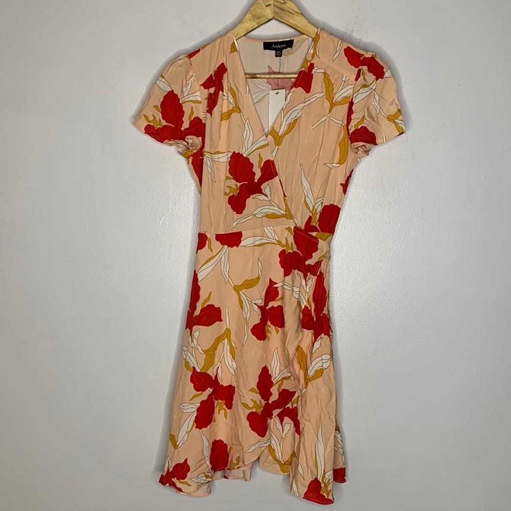 Aakaa floral wrap dress ruffle